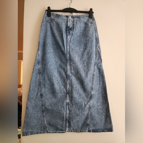 H&m denim maxi skirts light blue  BNWT - Picture 2 of 16